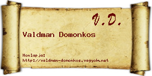 Valdman Domonkos névjegykártya